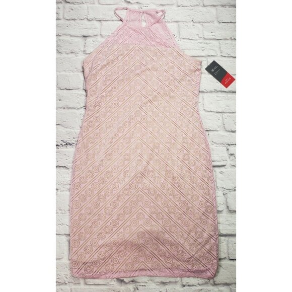 Bold Elements Cut To Curve Pink Burnout Women's Bodycon Dress Size Large - Picture 1 of 5
